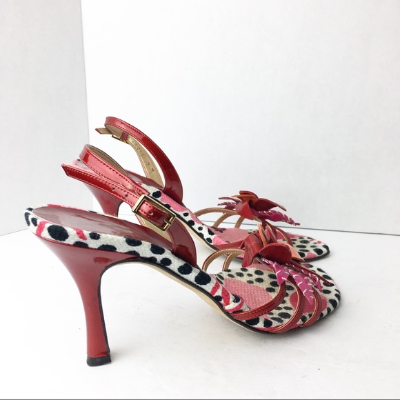 SZ 8 Stuart Weitzman Floral Strappy Heels - Picture 6 of 6